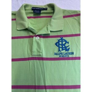 Ralph‎ Lauren Sport striped Polo Logo LG collar short sleeved bright unusual